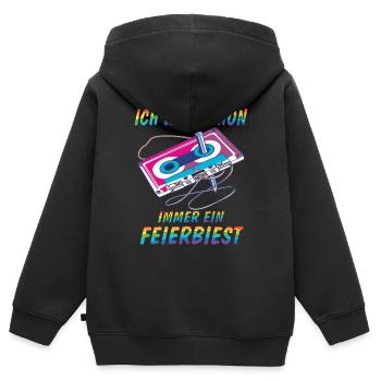 CASSETTE PARTY BEAST - Sweat Premium à capuche zippé enfant bio - noir - Dos - AI Model Kid Male (0cm)