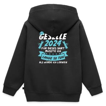 Compagnon 2024 - Sweat Premium à capuche zippé enfant bio - noir - Dos - AI Model Kid Male (0cm)