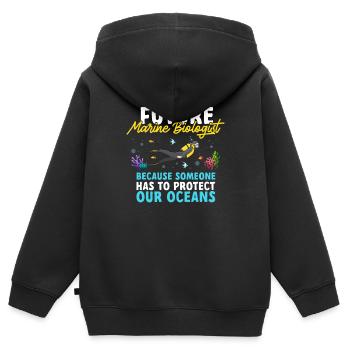 Marine Biology Ocean Marine Biologist - Kids Premium Organic Zip-up Hoodie - black - Back - AI Model Kid Male (0cm)