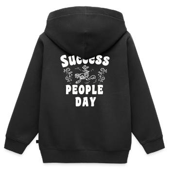 Success Day - Kids Premium Organic Zip-up Hoodie - black - Back - AI Model Kid Male (0cm)