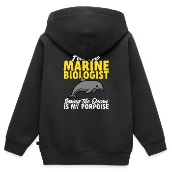 Marine Biology Ocean Marine Biologist - Kids Premium Organic Zip-up Hoodie - black - Back - AI Model Kid Male (0cm)