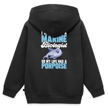 Marine Biology Ocean Marine Biologist - Kids Premium Organic Zip-up Hoodie - black - Back - AI Model Kid Male (0cm)