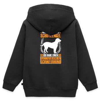J’ai un chien courant de Hanovre - Sweat Premium à capuche zippé enfant bio - noir - Dos - AI Model Kid Male (0cm)