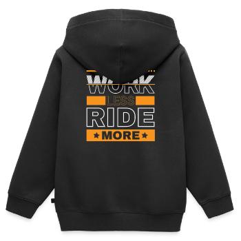Work Less Ride More - Die Freiheit Der Straße - Kinder Premium Organic Zip Hoodie - Schwarz - Hinten - AI Model Kid Male (0cm)