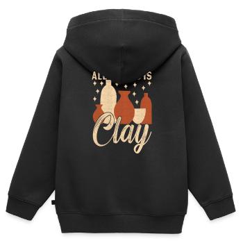 Töpfern Töpfer - Kinder Premium Organic Zip Hoodie - Schwarz - Hinten - AI Model Kid Male (0cm)