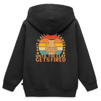 Töpfern Töpfer - Kinder Premium Organic Zip Hoodie - Schwarz - Hinten - AI Model Kid Male (0cm)