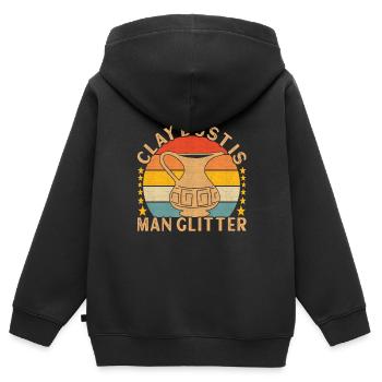 Töpfern Töpfer - Kinder Premium Organic Zip Hoodie - Schwarz - Hinten - AI Model Kid Male (0cm)