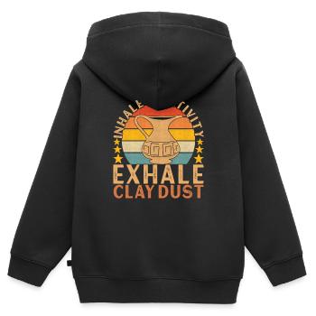 Töpfern Töpfer - Kinder Premium Organic Zip Hoodie - Schwarz - Hinten - AI Model Kid Male (0cm)