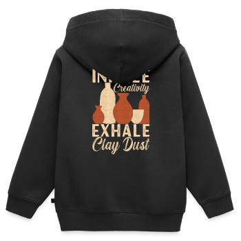 Töpfern Töpfer - Kinder Premium Organic Zip Hoodie - Schwarz - Hinten - AI Model Kid Male (0cm)