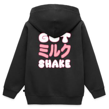 Milkshake : la culture pop japonaise - Sweat Premium à capuche zippé enfant bio - noir - Dos - AI Model Kid Male (0cm)