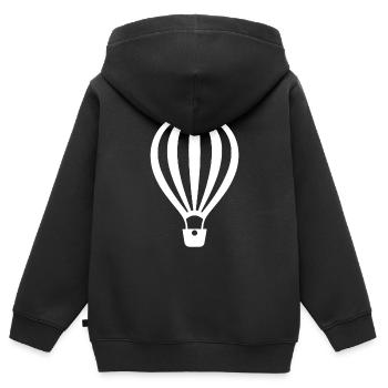 Luftballon - Kinder Premium Organic Zip Hoodie - Schwarz - Hinten - AI Model Kid Male (0cm)