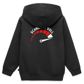 museau plein travail drôle dire sarcasme - Sweat Premium à capuche zippé enfant bio - noir - Dos - AI Model Kid Male (0cm)