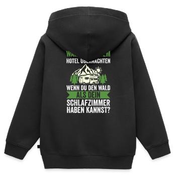 Camper Wohnwagen Wohnmobil Campen Camping - Kinder Premium Organic Zip Hoodie - Schwarz - Hinten - AI Model Kid Male (0cm)
