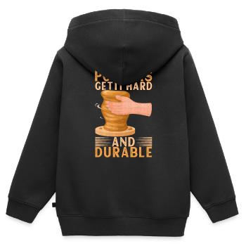 Töpfern Töpfer - Kinder Premium Organic Zip Hoodie - Schwarz - Hinten - AI Model Kid Male (0cm)
