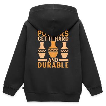 Töpfern Töpfer - Kinder Premium Organic Zip Hoodie - Schwarz - Hinten - AI Model Kid Male (0cm)