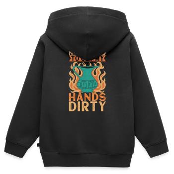 Töpfern Töpfer - Kinder Premium Organic Zip Hoodie - Schwarz - Hinten - AI Model Kid Male (0cm)
