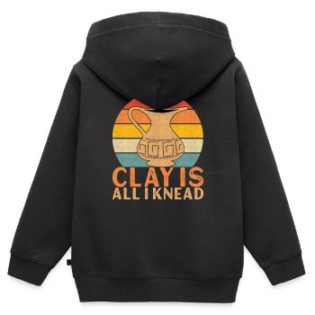 Töpfern Töpfer - Kinder Premium Organic Zip Hoodie - Schwarz - Hinten - AI Model Kid Male (0cm)