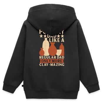 Töpfern Töpfer - Kinder Premium Organic Zip Hoodie - Schwarz - Hinten - AI Model Kid Male (0cm)