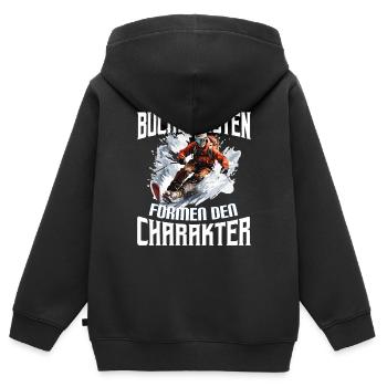 Ski Skifahren Skipisten Buckelpisten - Kinder Premium Organic Zip Hoodie - Schwarz - Hinten - AI Model Kid Male (0cm)