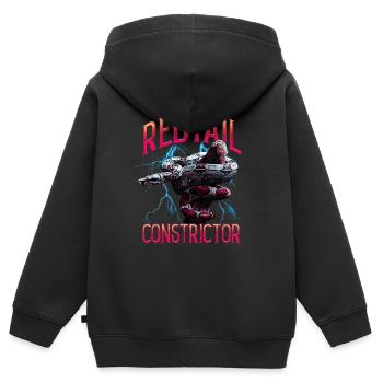 Red Tail Boa Gardien de reptiles streetwear moderne - Sweat Premium à capuche zippé enfant bio - noir - Dos - AI Model Kid Male (0cm)