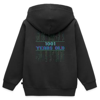 9th Birthday 9 Years Old Binary Code Computer Science - Kids Premium Organic Zip-up Hoodie - black - Back - AI Model Kid Male (0cm)