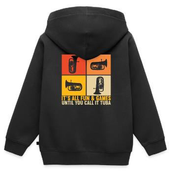 Euphonium Euphoniumspieler - Kinder Premium Organic Zip Hoodie - Schwarz - Hinten - AI Model Kid Male (0cm)