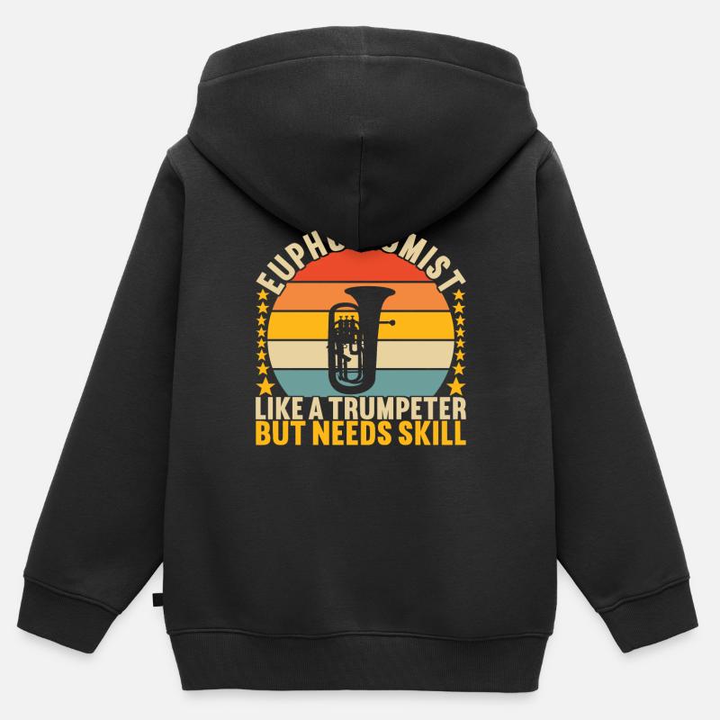 Euphonium Euphonium Player - Kids Premium Organic Zip-up Hoodie - black