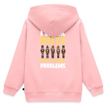 Nussknacker Spruch - Kinder Premium Organic Zip Hoodie - Rosa - Hinten - AI Model Kid Female (0cm)
