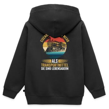 Chemin de fer miniature Train miniature Train Chemin de fer Chemin de fer Chemin de fer Train miniature Train modèle T - Sweat Premium à capuche zippé enfant bio - noir - Dos - AI Model Kid Male (0cm)