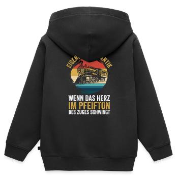 Chemin de fer miniature Train miniature Train Chemin de fer Chemin de fer Chemin de fer Train miniature Train modèle T - Sweat Premium à capuche zippé enfant bio - noir - Dos - AI Model Kid Male (0cm)