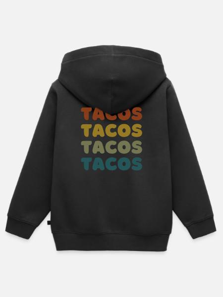 Tacos Retro - Tacos are my Valentine - Kids Premium Organic Zip-up Hoodie - black