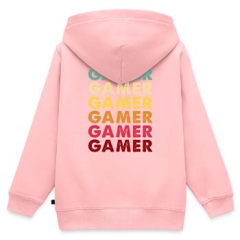 Lustiges Vintage Videospiel Shirt Retro GAMER Herren - Kinder Premium Organic Zip Hoodie - Rosa - Hinten - AI Model Kid Female (0cm)