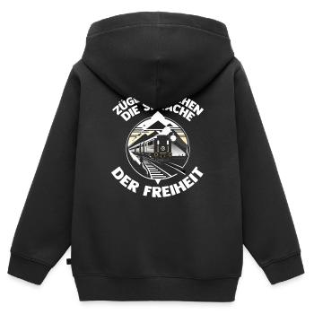 Chemin de fer miniature Train miniature Train Chemin de fer Chemin de fer Chemin de fer Train miniature Train modèle T - Sweat Premium à capuche zippé enfant bio - noir - Dos - AI Model Kid Male (0cm)