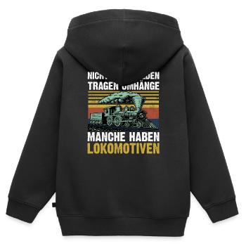 Chemin de fer miniature Train miniature Train Chemin de fer Chemin de fer Chemin de fer Train miniature Train modèle T - Sweat Premium à capuche zippé enfant bio - noir - Dos - AI Model Kid Male (0cm)