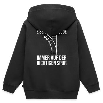 Chemin de fer miniature Train miniature Train Chemin de fer Chemin de fer Chemin de fer Train miniature Train modèle T - Sweat Premium à capuche zippé enfant bio - noir - Dos - AI Model Kid Male (0cm)