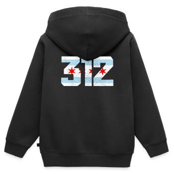 Chicago Illinois Souvenir cadeau - Sweat Premium à capuche zippé enfant bio - noir - Dos - AI Model Kid Male (0cm)