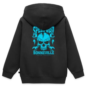 Bonneville Salt Flats Voiture de course rétro vintage - Sweat Premium à capuche zippé enfant bio - noir - Dos - AI Model Kid Male (0cm)