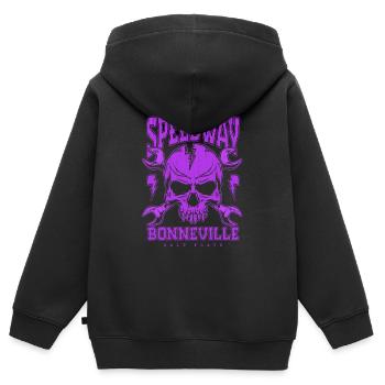 Bonneville Salt Flats Voiture de course rétro vintage - Sweat Premium à capuche zippé enfant bio - noir - Dos - AI Model Kid Male (0cm)