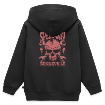 Bonneville Salt Flats Voiture de course rétro vintage - Sweat Premium à capuche zippé enfant bio - noir - Dos - AI Model Kid Male (0cm)
