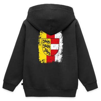 Armoiries du drapeau de l’Autriche Lion - Sweat Premium à capuche zippé enfant bio - noir - Dos - AI Model Kid Male (0cm)