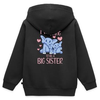Promoted To Going To Be A Big Sister Proboscideans - Kids Premium Organic Zip-up Hoodie - black - Back - AI Model Kid Male (0cm)