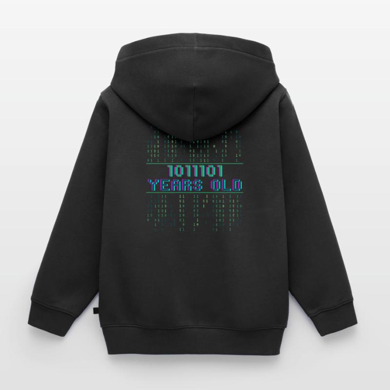 93. Geburtstag 93 Jahre alt Binärcode Coder Kinder Premium Organic Zip Hoodie