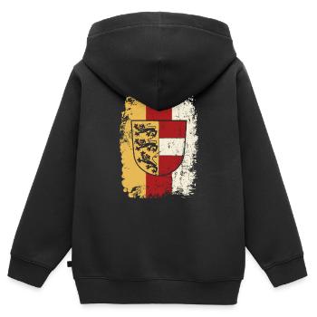 Armoiries du drapeau de l’Autriche Lion - Sweat Premium à capuche zippé enfant bio - noir - Dos - AI Model Kid Male (0cm)