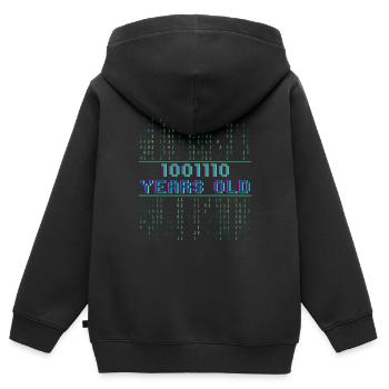 78th Birthday 78 years old Binary Code Computer Science - Kids Premium Organic Zip-up Hoodie - black - Back - AI Model Kid Male (0cm)
