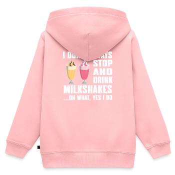 Milchshake Geschenkidee - Kinder Premium Organic Zip Hoodie - Rosa - Hinten - AI Model Kid Female (0cm)