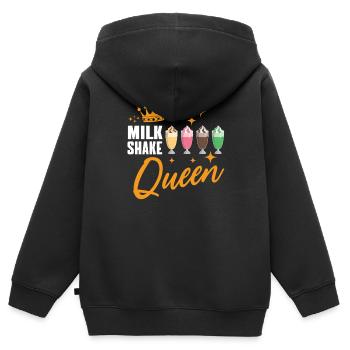 Reine du milkshake - Sweat Premium à capuche zippé enfant bio - noir - Dos - AI Model Kid Male (0cm)