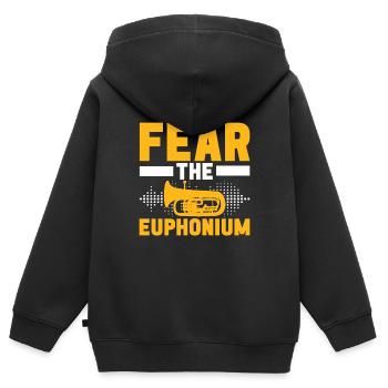 Euphonium Euphonist - Kinder Premium Organic Zip Hoodie - Schwarz - Hinten - AI Model Kid Male (0cm)