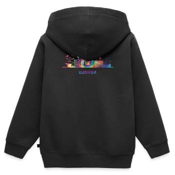 Denverites Skyline Denver - Kinder Premium Organic Zip Hoodie - Schwarz - Hinten - AI Model Kid Male (0cm)