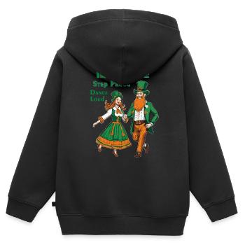 IRISH DANCE STEP PROUD DANCE LOUD - Kids Premium Organic Zip-up Hoodie - black - Back - AI Model Kid Male (0cm)