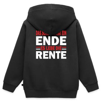 Das schuften hat ein Ende es lebe die Rente Rot - Kinder Premium Organic Zip Hoodie - Schwarz - Hinten - AI Model Kid Male (0cm)